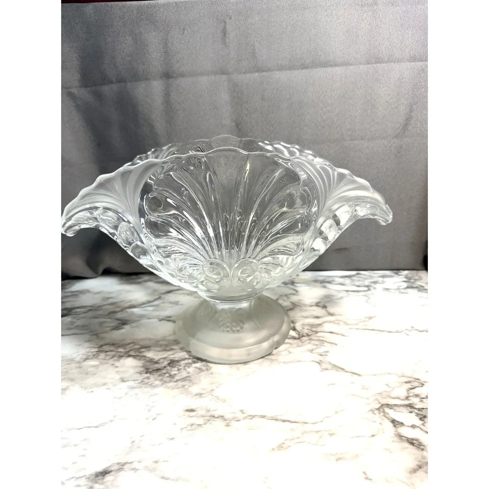 GORGEOUS VTG BANANA BOWL~ LIBS‎ GLASS~ CRYSTAL SATIN GLASS 14
